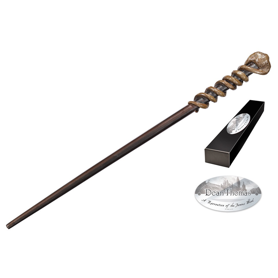Baguette Dean Thomas Harry Potter – Réplique 1:1 35 Cm Avec étiquette Métal, Boîte Nominative, Collection Officielle