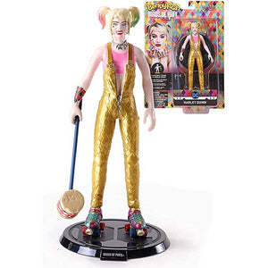 Noble Collection Harley Quinn Birds of Prey with Mallet Bendyfig Action Figure