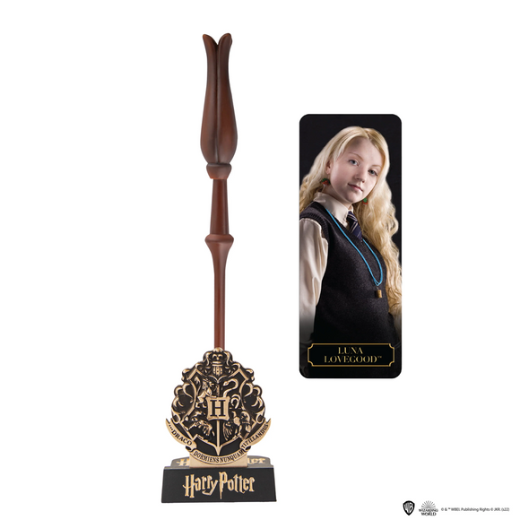 Cinereplicas Harry Potter Luna Lovegood Deluxe Wand Pen with Stand & Bookmark