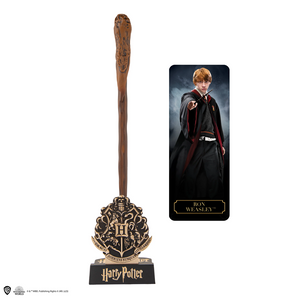 Cinereplicas Harry Potter Ron Weasley Deluxe Wand Pen with Stand & Bookmark