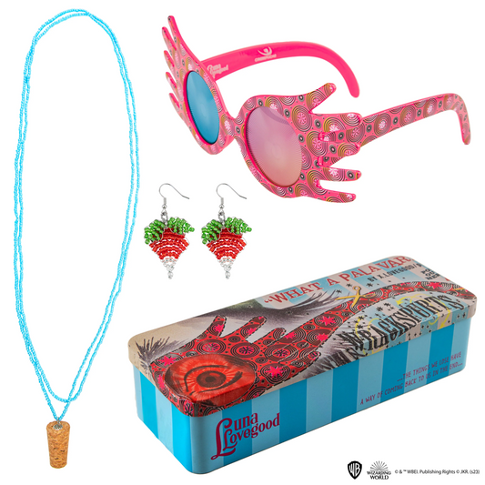 Cinereplicas Harry Potter Luna Lovegood Trinket Trio Spectrespecs Necklace Earrings Set