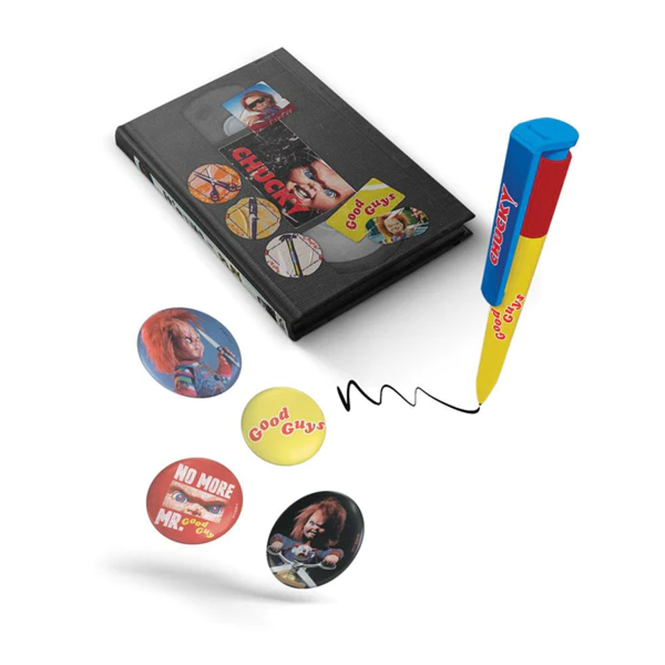 Chucky Notebook, Pen and Badge Set in Collectible VHS Box – Neverland ...