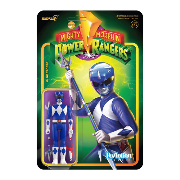 Super7 Mighty Morphin Power Rangers Blue Ranger Wave 3 Reaction Figure