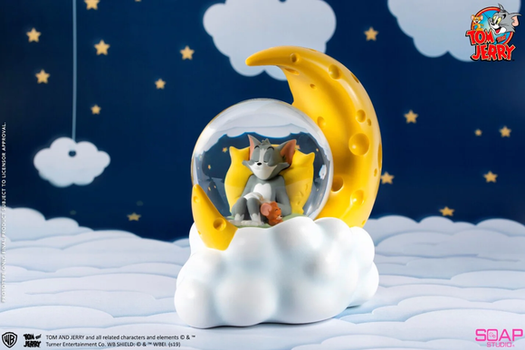 Soap Studio Tom and Jerry Cheese Moon Snow Globe