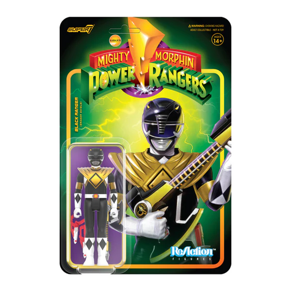 Super7 Mighty Morphin Power Rangers Black Ranger (Dragon Shield) Wave 4 Reaction Figure