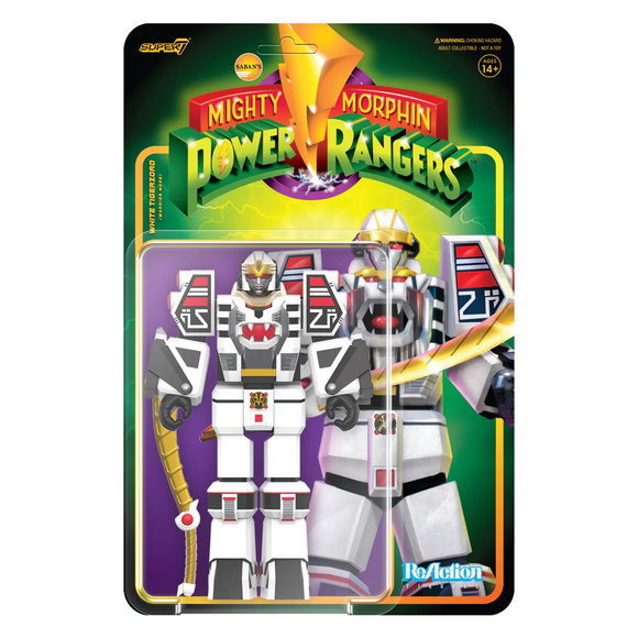 Super7 Mighty Morphin Power Rangers White TigerZord (Warrior Mode) Reaction Figure