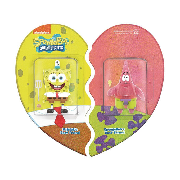 Super7 Spongebob and Patrick BFF 2-Pack Glitter ReAction Figure