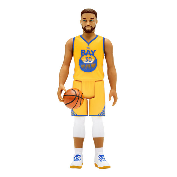 Super7 NBA Steph Curry Warriors Supersports Wave 3 Reaction Figure