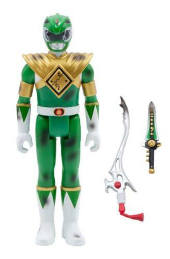 Super7 Mighty Morphin Power Rangers Green Ranger Battle Damaged Reaction Figure