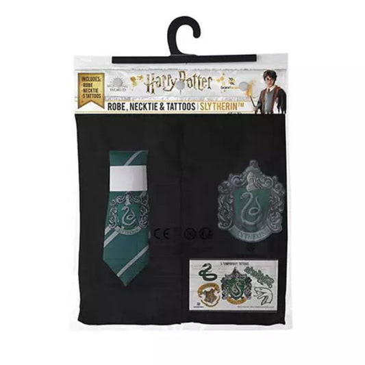 Cinereplicas Harry Potter Slytherin Standard Robe Set XS - Robe & Necktie & Tattoo