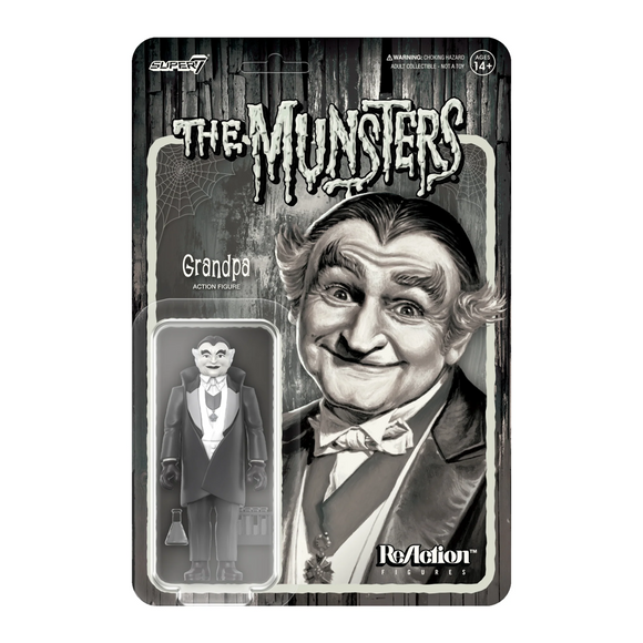 Super7 Munsters Grandpa (Grayscale) Wave 2 ReAction Figure