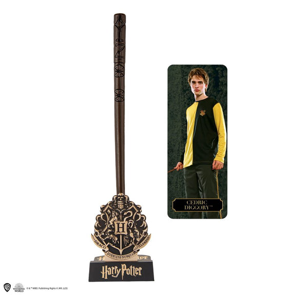 Cinereplicas Harry Potter Cedric Diggory Deluxe Wand Pen with Stand & Bookmark