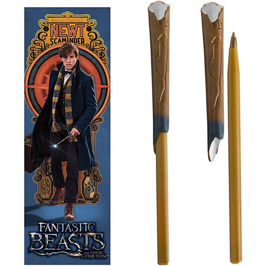 Noble Collection Fantastic Beasts Newt Scamander's Wand Pen and Bookmark