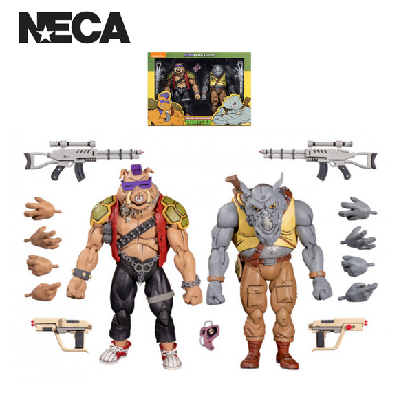 (NECA) Teenage Mutant Ninja Turtles  Cartoon Series 2 - Rockstedy & Bebop 2 Pack