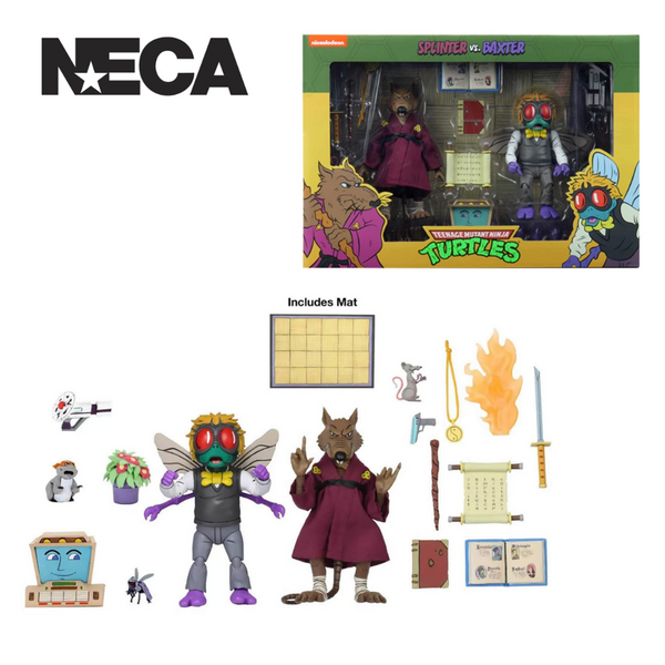 (NECA) Teenage Mutant Ninja Turtles Splinter and Baxter 2 Pack Action –  Neverland Toys and Collectibles