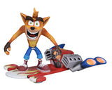 (NECA) Crash Bandicoot - 7" Scale Action Figure - Deluxe Hoverboard Crash